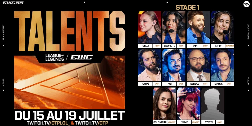 Équipe de talents OTP pour l’EWC 2026 League of Legends