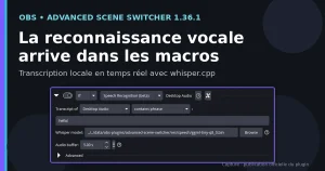 Advanced Scene Switcher 1.36.1 dans OBS avec la condition de reconnaissance vocale