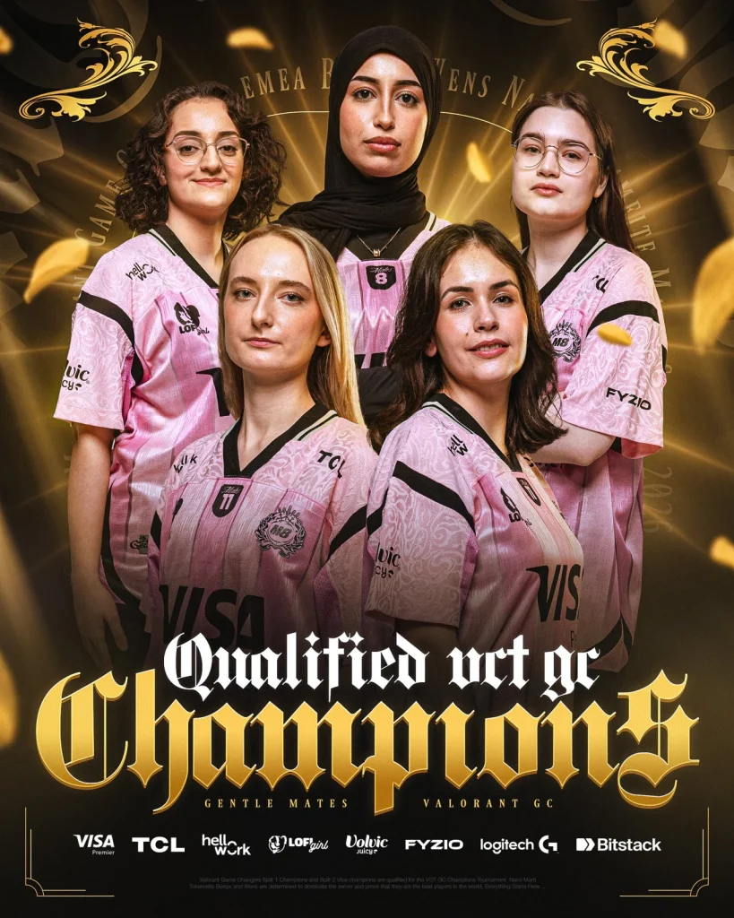 Les cinq joueuses de Gentle Mates qualifiées au Game Changers Championship 2026