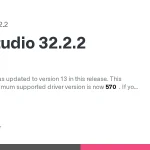 Carte officielle de la version OBS Studio 32.2.2 publiée sur GitHub