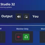 Schéma officiel OBS Studio 32 expliquant les trois modes de monitoring audio