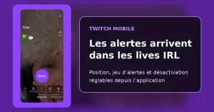 Interface mobile Twitch préparant un stream IRL depuis un smartphone