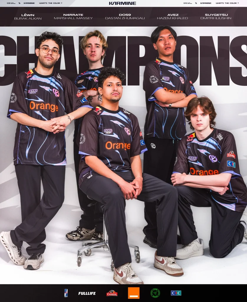 Les cinq joueurs VALORANT de la Karmine Corp, champions du VCT EMEA Stage 2 2026