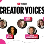 Les sept membres de Creator Voices présentés sur un visuel officiel YouTube